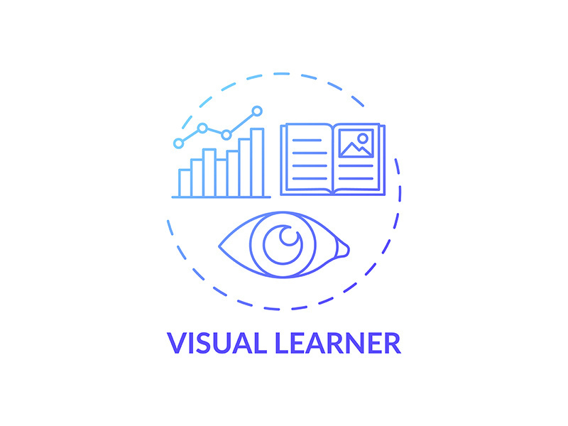 Visual learner blue gradient concept icon