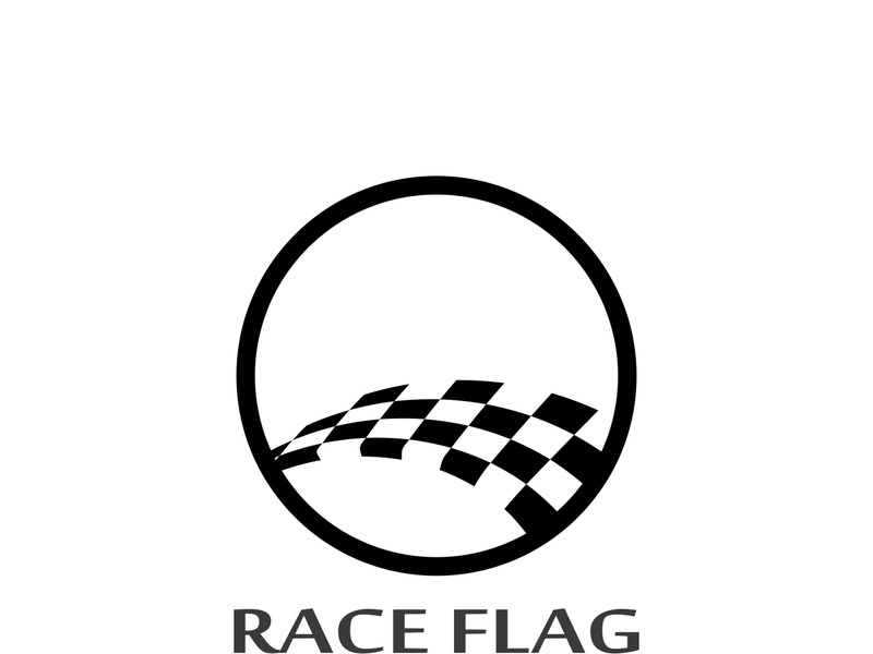 Creative and modern racing flag logo design.