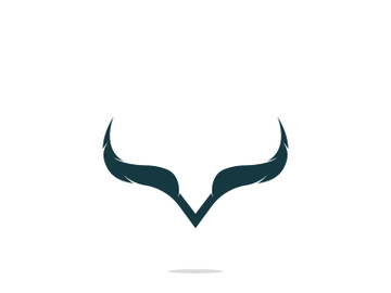 Bull head horns logo design. preview picture