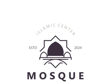 Mosque Logo design, simple islamic architecture, emblem symbol islamic center vector template preview picture