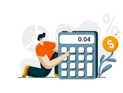 Interest Loan Calculator icon flat Illustration for business finance loan