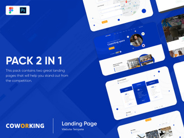 Landing Page Coworking Template PSD Figma preview picture