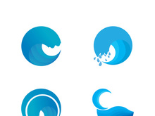 Wave beach vector illustration design logo