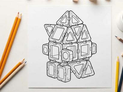 3D robot toy modular vector illustration scalable design