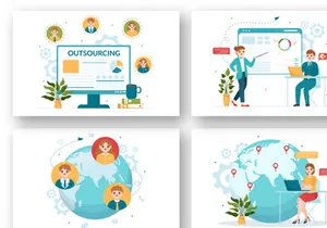 12 Outsourcing Business Illustration