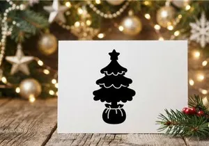 Silhouette of Christmas Tree in a Pot for Holiday Celebrations