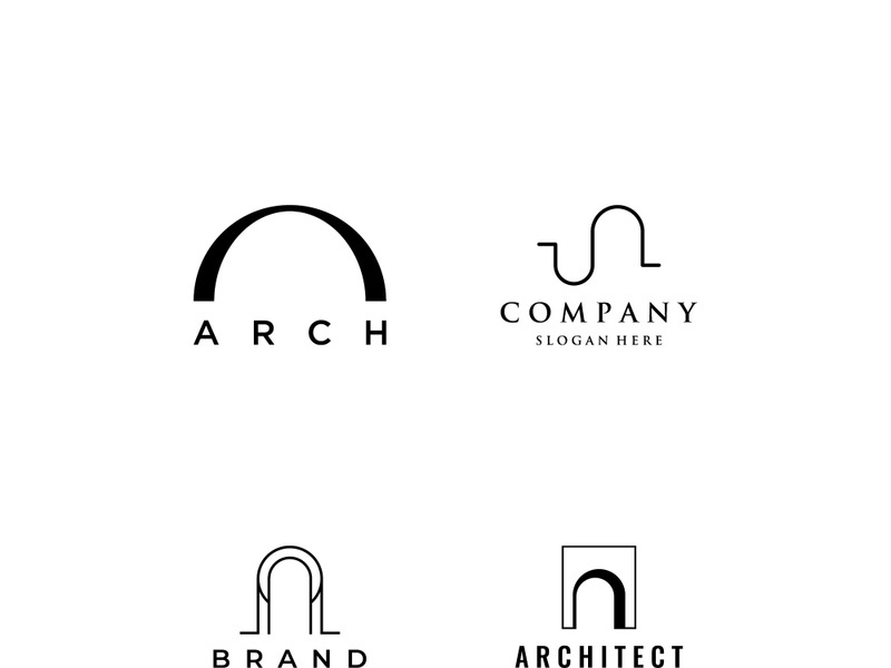 Geometric door arch abstract logo design.