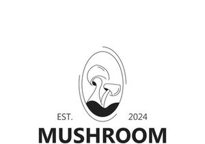 Mushroom botanical logo modern and simple stamp style. nature or food template