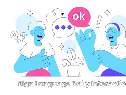 10 Sign Language Daily Interaction Illustration