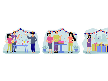 Birthday Flat Illustration