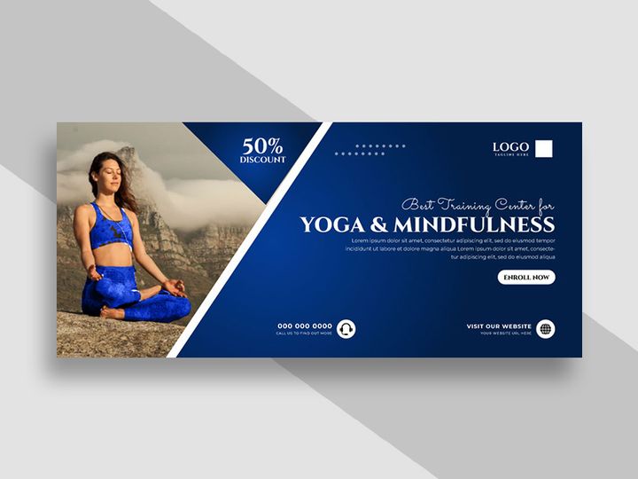 Yoga Fitness Facebook Cover Banner Ver-10