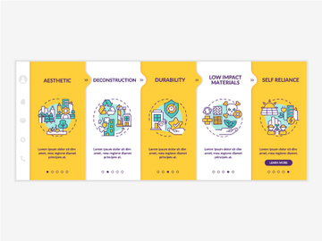 Sustainable city design yellow onboarding template preview picture