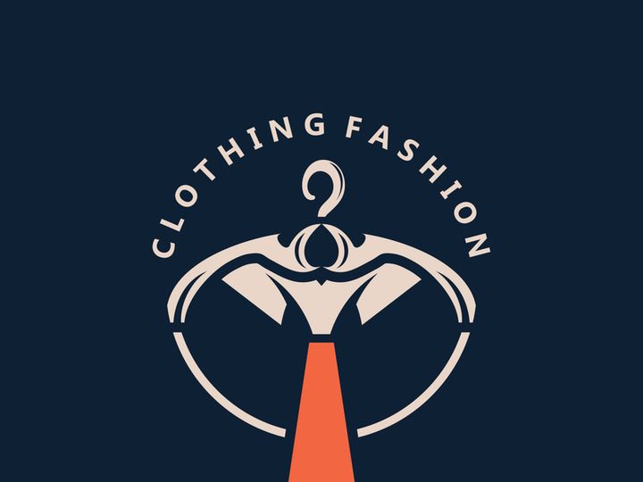 Clothing and Fashion logo design hanger concept, creative simple fashion shop business fashion vector beauty