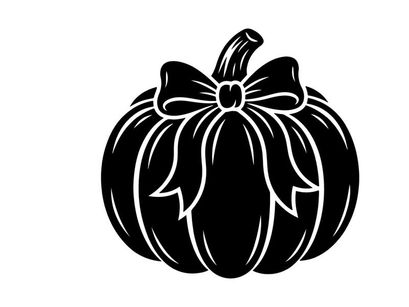 Stylized Halloween Pumpkin with Bow for Fall Decor and Celebrations