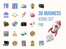 3D Business & Finance icons, 3D Rendering