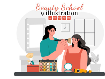 9 Beauty and Makeup School Illustration preview picture