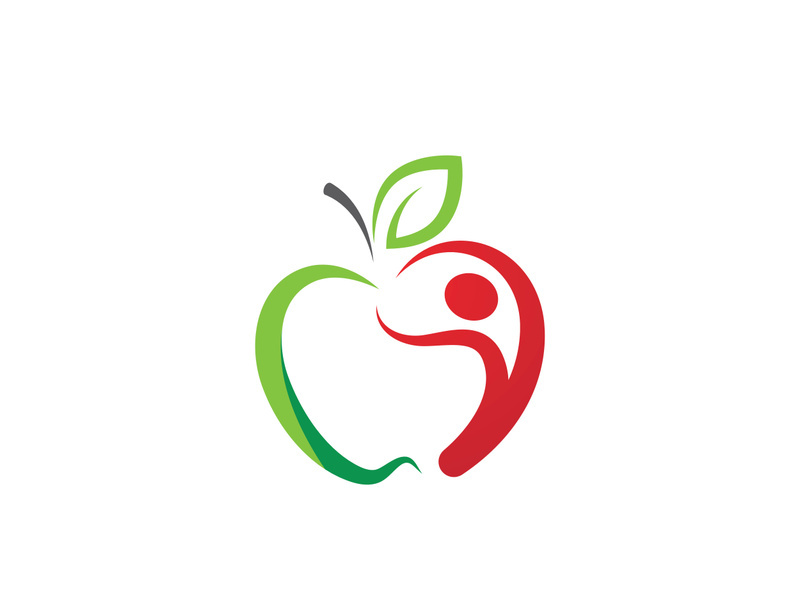 Healthy apple vector icon