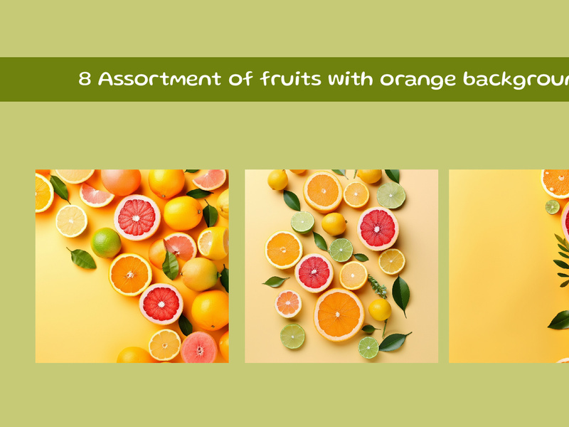 Assortment of fruits with colorful background