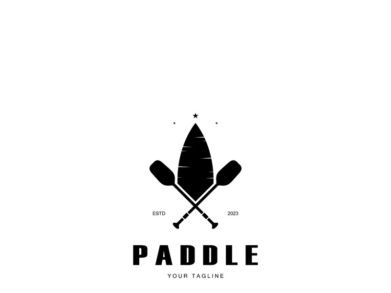 simple paddle logo,design for surfing,rafting,canoe,boat,surfing and rowing equipment business,vector