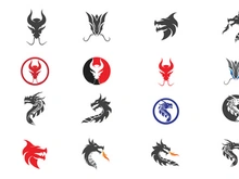 Dragon head vector element logo design