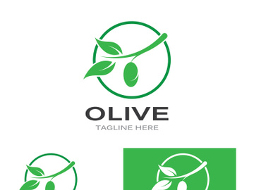 Branched olive fruit logo with creative idea. preview picture