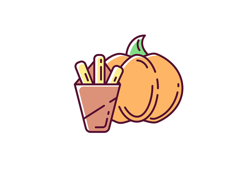 Pumpkin fries RGB color icon