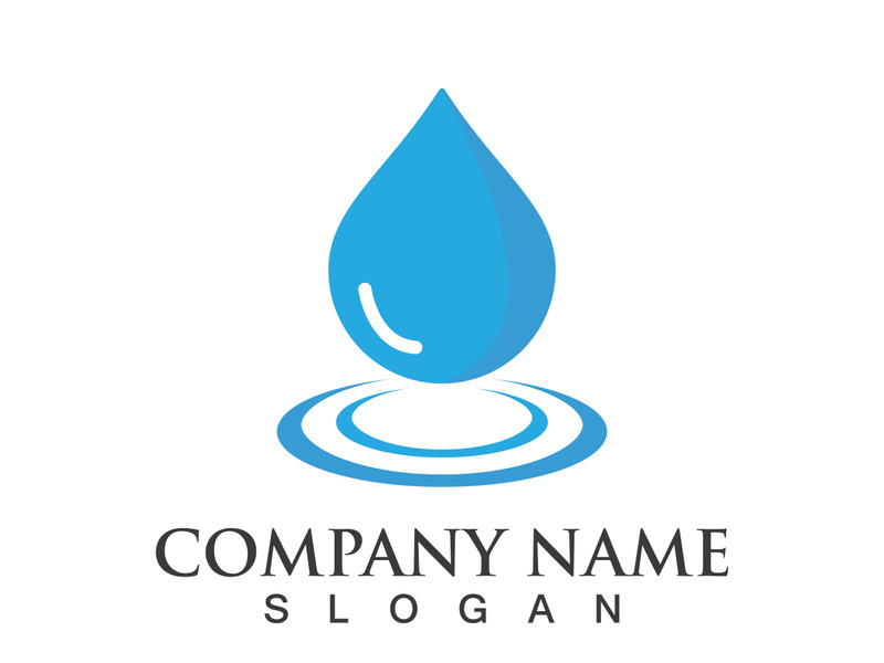 Blue water drop vector logo icon illustration images