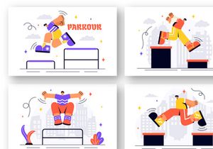 14 Parkour Sports Illustration