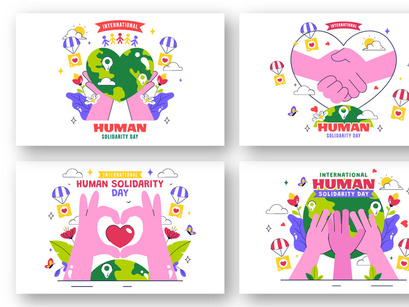 10 International Human Solidarity Day Illustration