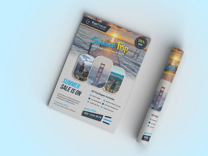 Travel & Tour Flyer Design Template (Free)