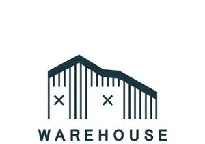 Warehouse modern storage logo business industry illustration