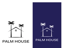 Summer palm tree logo design.