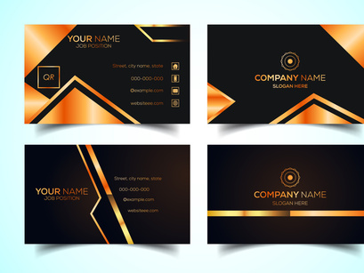 Double-Sided Luxury, Modern and Elegant Business Card Design Template. Vector Illustration