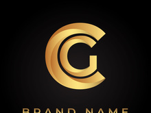 CG Letter Logo design vector golden color