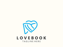 Love combines Book logo shape Symbol Design Template Style illustration