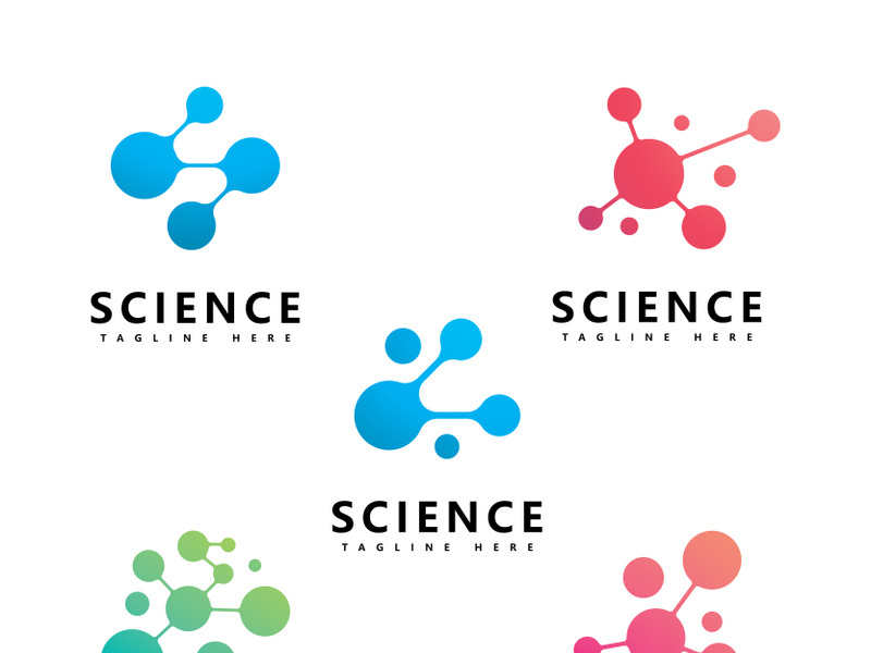 Molecule logo icon template for  science brand identity.