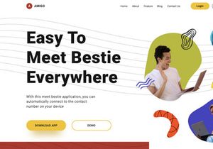 Amigo - Hero Meet Online Landing Page