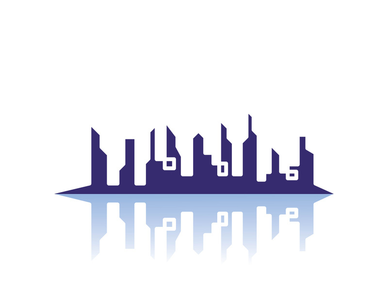 Modern city skyline icon silhouette vector illustration design