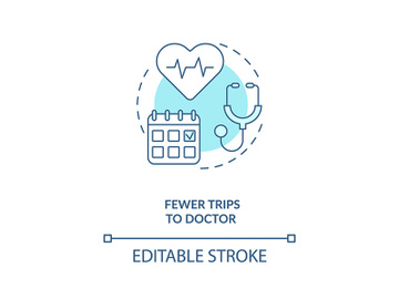 Fewer trips to doctor concept icon preview picture