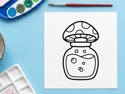 Relógio de alarme fofo com chapéu de cogumelo tocando. Ilustração de relógio caprichosa para designs matinais divertidos.