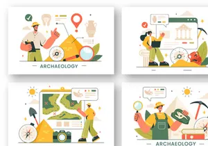 13 Archeology Vector Illustration