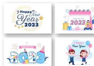 12 Happy New Year 2023 Illustration