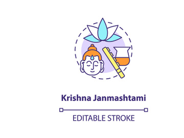 Krishna janmashtami concept icon preview picture