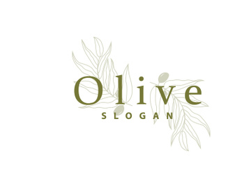 Olive Oil Logo, Olive Leaf Plant Herbal Garden Vector preview picture