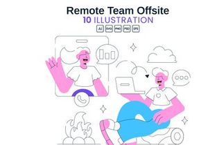 10 Remote Team Offsite Illustration