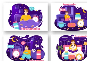 15 Insomnia Vector Illustration