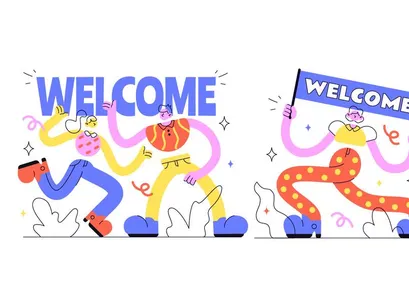 5 Welcome Vector Illustration