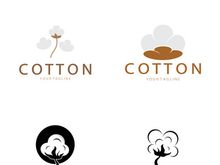 Soft natural organic cotton flower plant logo for cotton plantations, industries,business,textile,clothing and beauty,vector