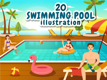 20 Swimming Pool Vector Illustration preview picture