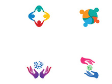 Community logos, community networks, and people check. Logos for teams or groups, kindergartens, and companies.